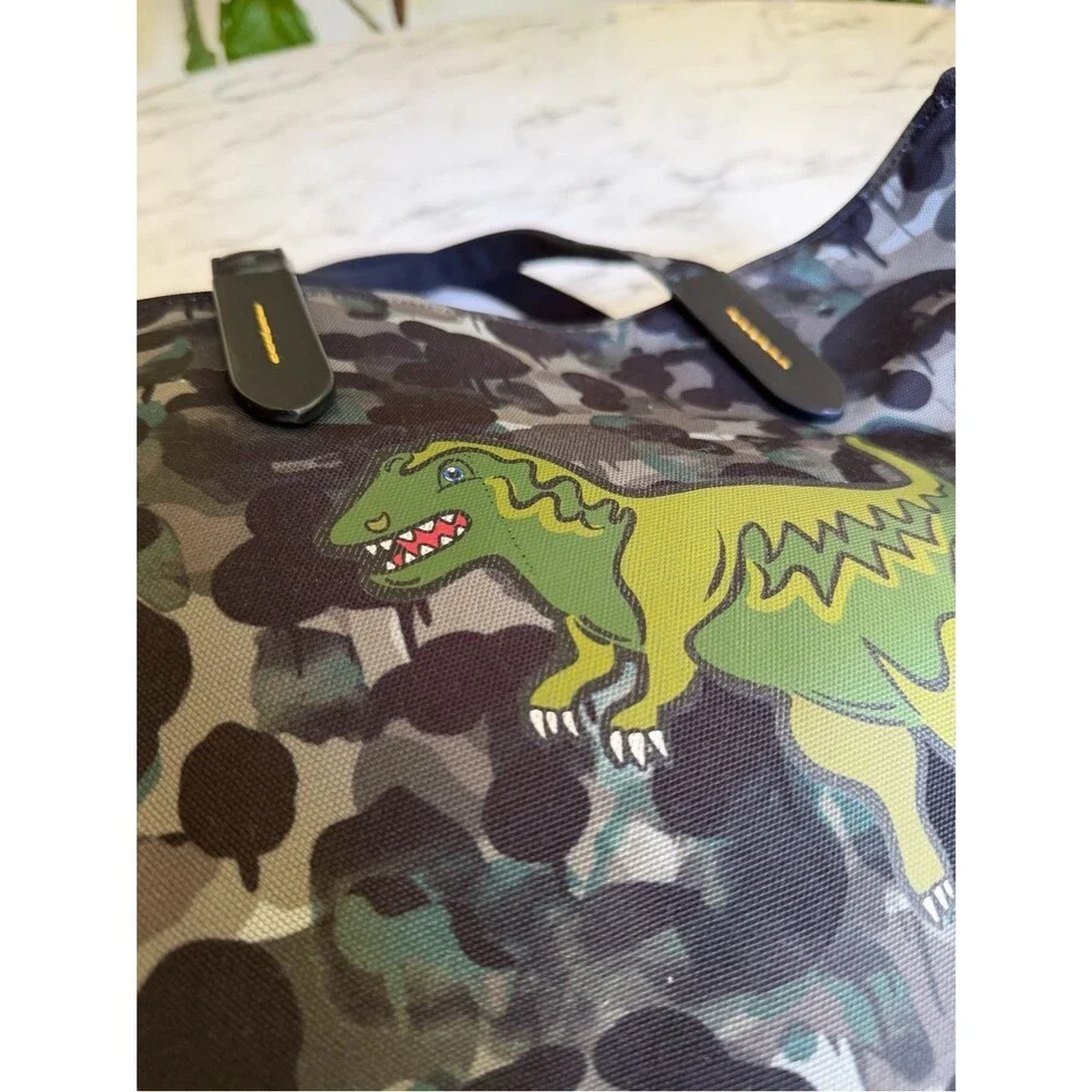 Coach Recycled Canvas Tote 42 With Camo Print And Rexy CF079 Green Black Gray